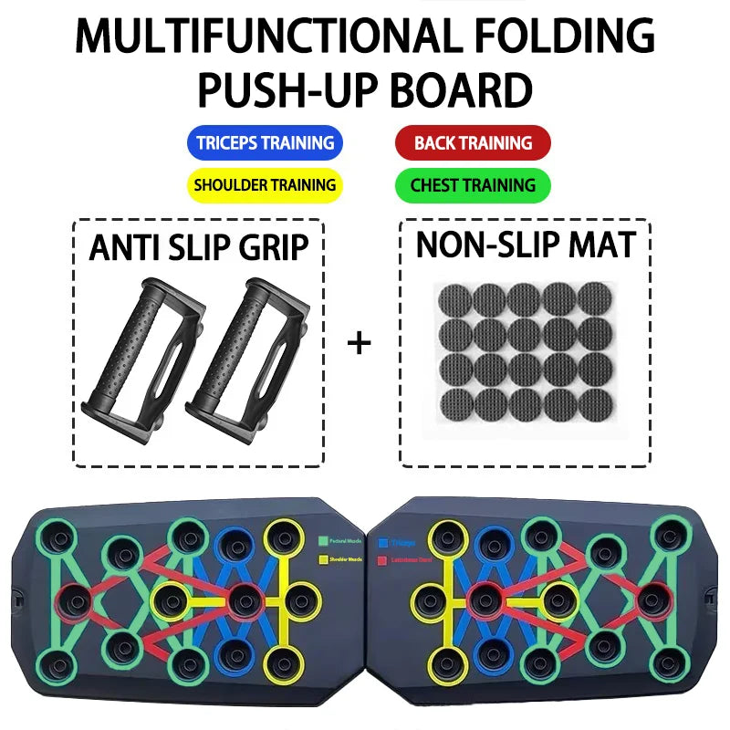 Push-up Board Multifuncional Plegable – Entrenamiento de Pecho, Brazos y Espalda