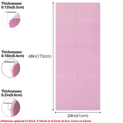 Tapete de Yoga Plegable Rosa – EVA Antideslizante 3/4/6mmTapete de Yoga Plegable Rosa