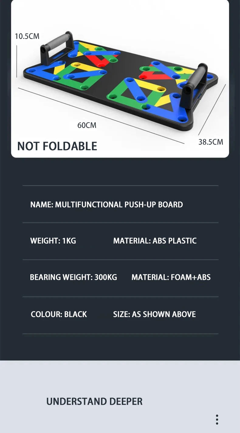 Push-up Board Multifuncional Plegable – Entrenamiento de Pecho, Brazos y Espalda