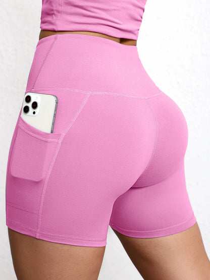 Shorts de Yoga con Bolsillos Mujer – Cintura Alta y Efecto Levantamiento