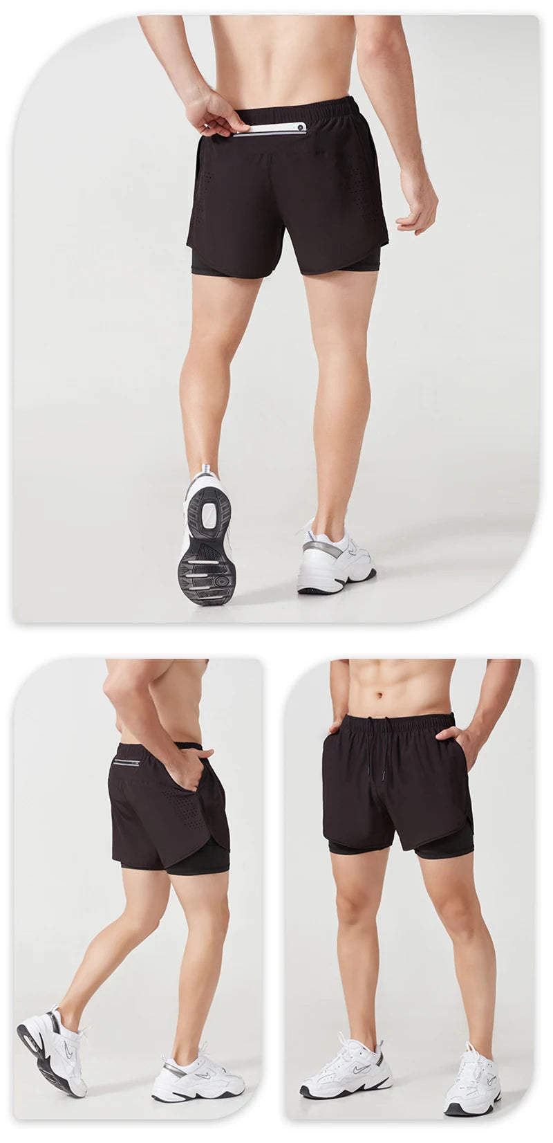 Shorts de Running para Hombre – Secado Rápido, Doble Capa