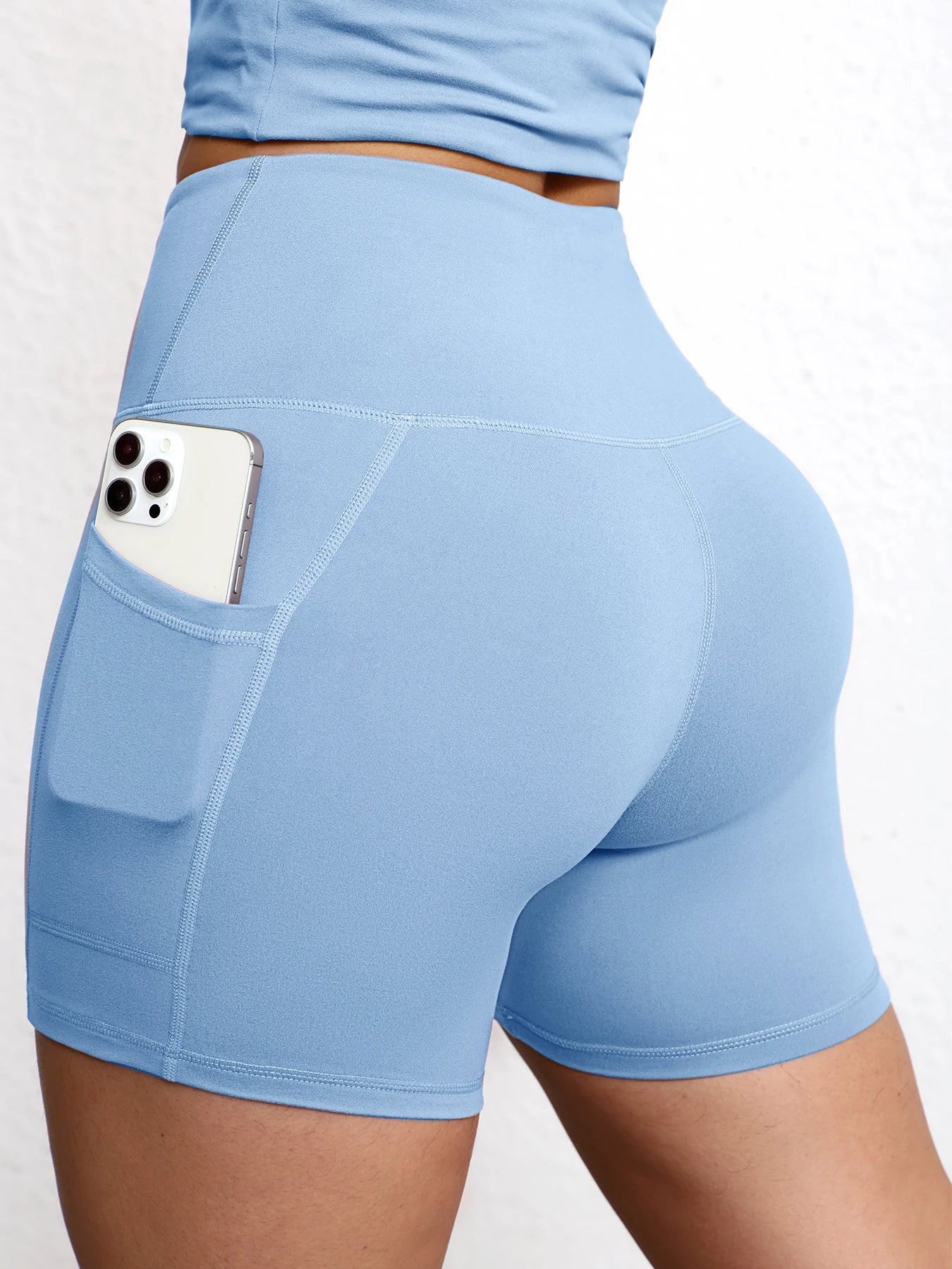 Shorts de Yoga con Bolsillos Mujer – Cintura Alta y Efecto Levantamiento
