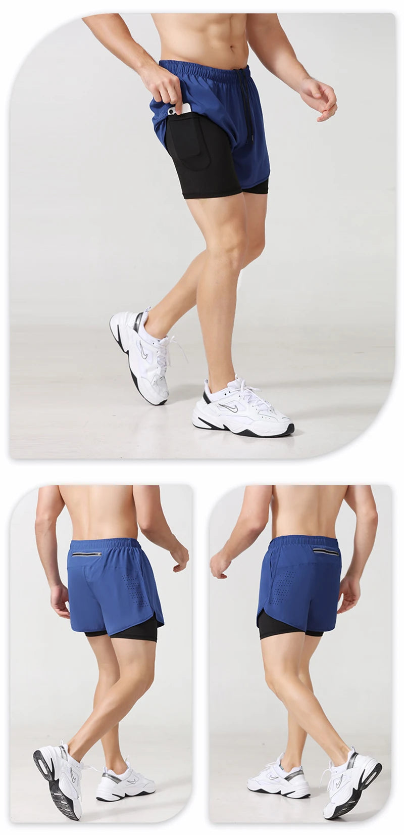 Shorts de Running para Hombre – Secado Rápido, Doble Capa