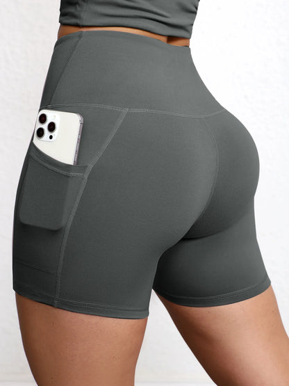 Shorts de Yoga con Bolsillos Mujer – Cintura Alta y Efecto Levantamiento
