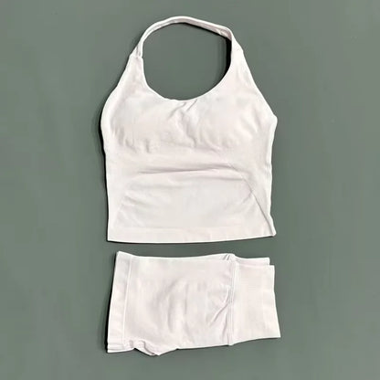 Set Deportivo Mujer – Top Halter + Leggings Sin Costuras para Yoga y Gym