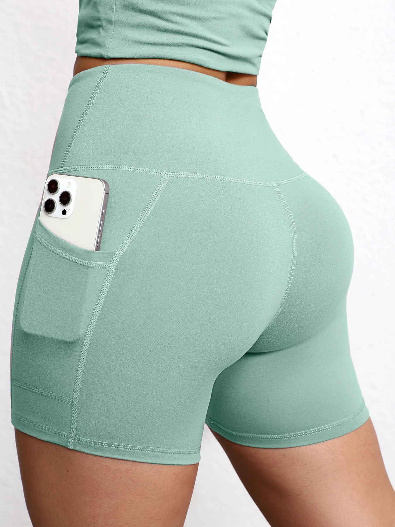 Shorts de Yoga con Bolsillos Mujer – Cintura Alta y Efecto Levantamiento