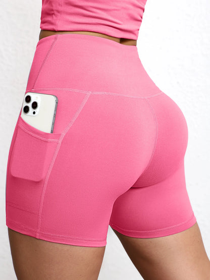 Shorts de Yoga con Bolsillos Mujer – Cintura Alta y Efecto Levantamiento