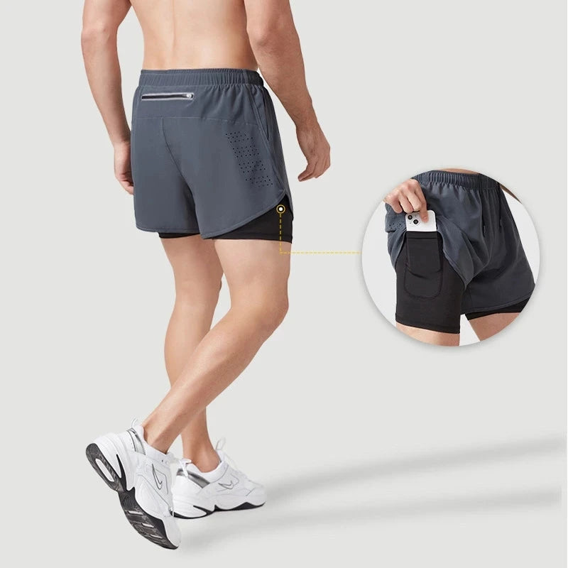 Shorts de Running para Hombre – Secado Rápido, Doble Capa