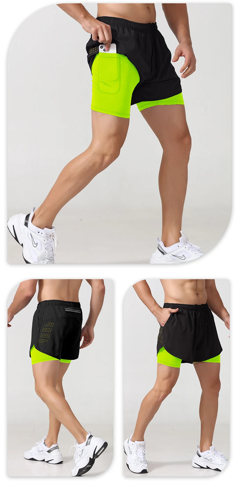 Shorts de Running para Hombre – Secado Rápido, Doble Capa