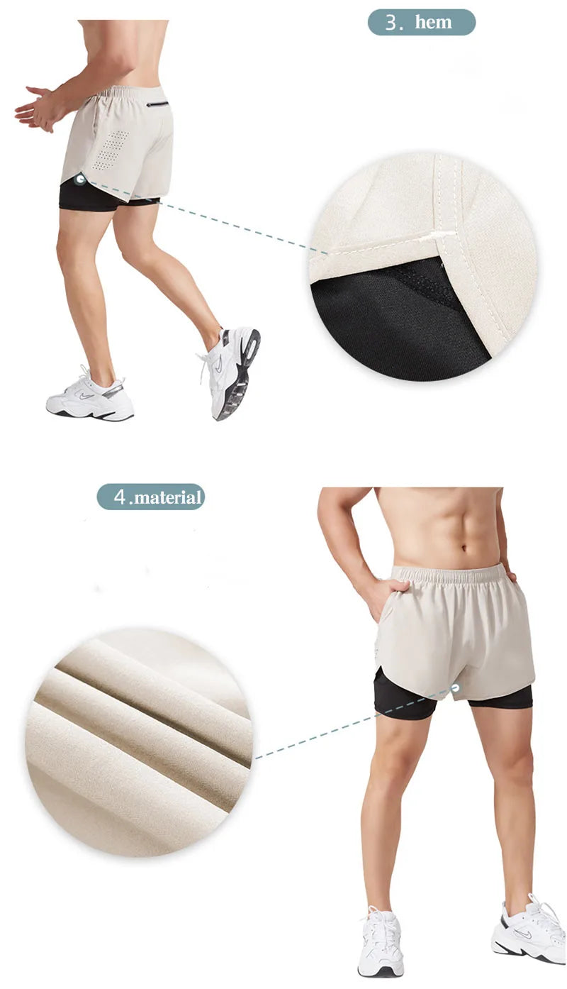 Shorts de Running para Hombre – Secado Rápido, Doble Capa
