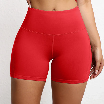 Shorts de Yoga con Bolsillos Mujer – Cintura Alta y Efecto Levantamiento