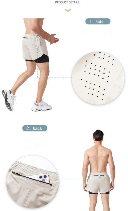 Shorts de Running para Hombre – Secado Rápido, Doble Capa