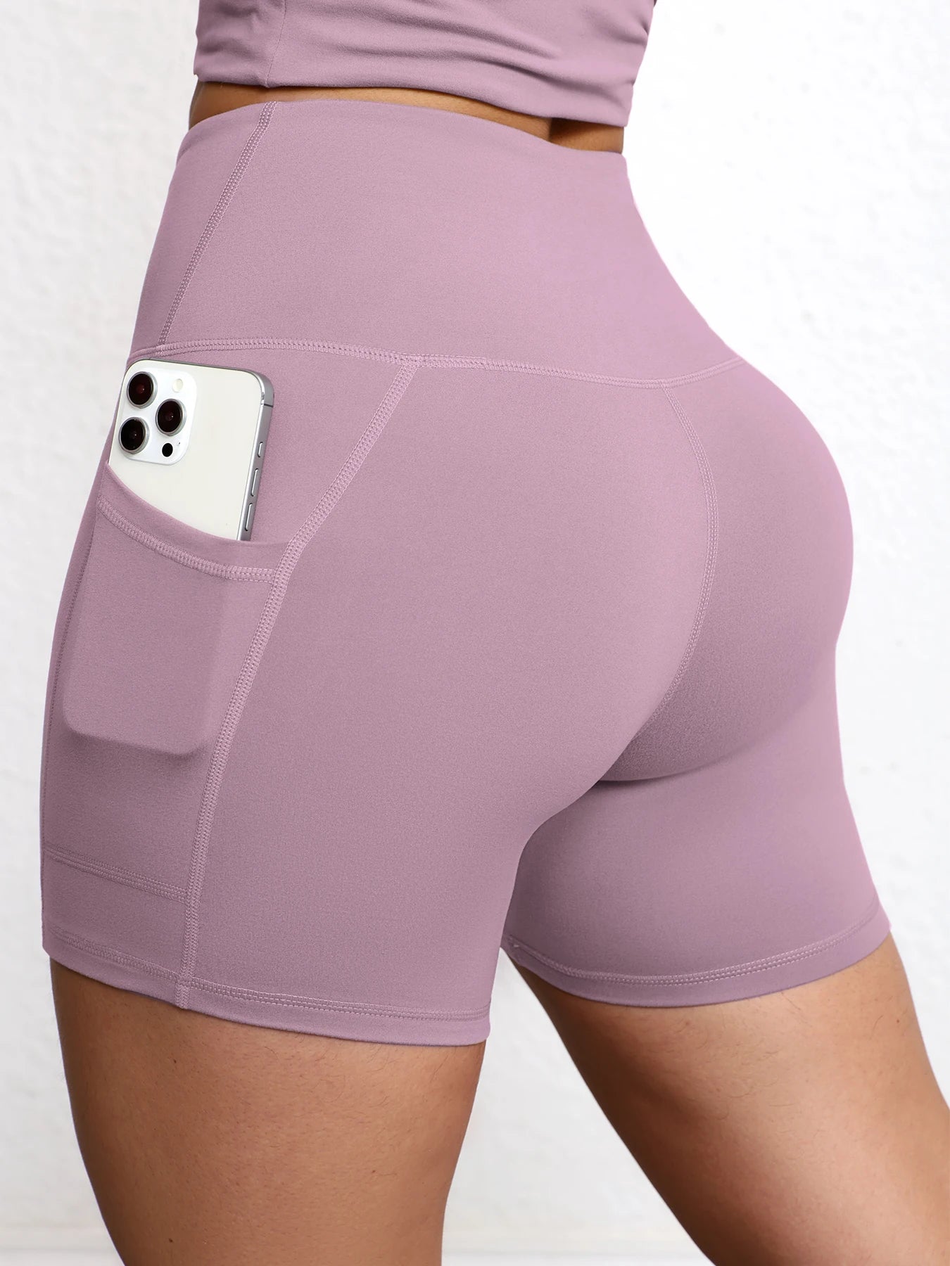 Shorts de Yoga con Bolsillos Mujer – Cintura Alta y Efecto Levantamiento