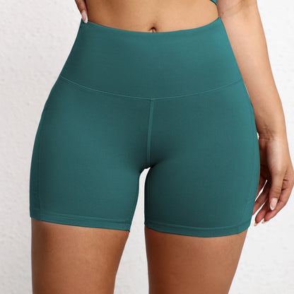 Shorts de Yoga con Bolsillos Mujer – Cintura Alta y Efecto Levantamiento