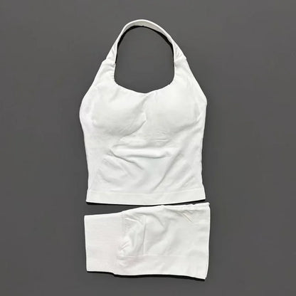 Set Deportivo Mujer – Top Halter + Leggings Sin Costuras para Yoga y Gym