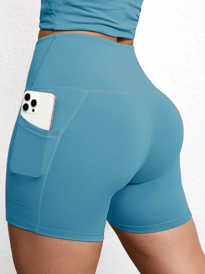 Shorts de Yoga con Bolsillos Mujer – Cintura Alta y Efecto Levantamiento