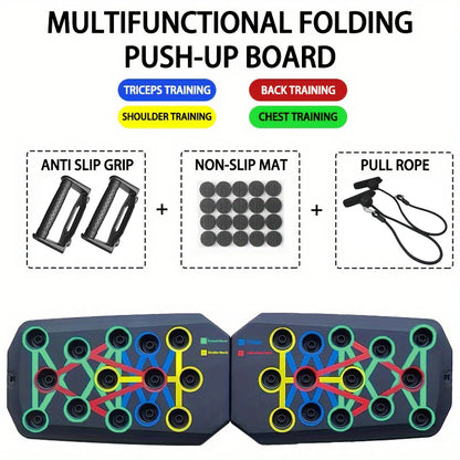 Push-up Board Multifuncional Plegable – Entrenamiento de Pecho, Brazos y Espalda