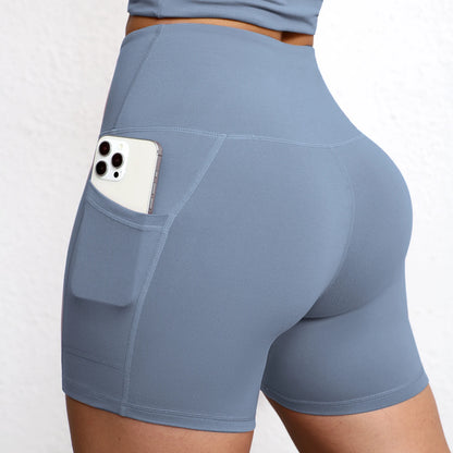 Shorts de Yoga con Bolsillos Mujer – Cintura Alta y Efecto Levantamiento