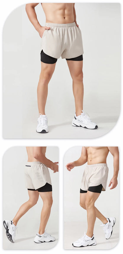Shorts de Running para Hombre – Secado Rápido, Doble Capa