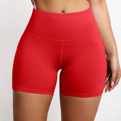 Shorts de Yoga con Bolsillos Mujer – Cintura Alta y Efecto Levantamiento