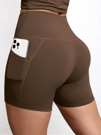 Shorts de Yoga con Bolsillos Mujer – Cintura Alta y Efecto Levantamiento