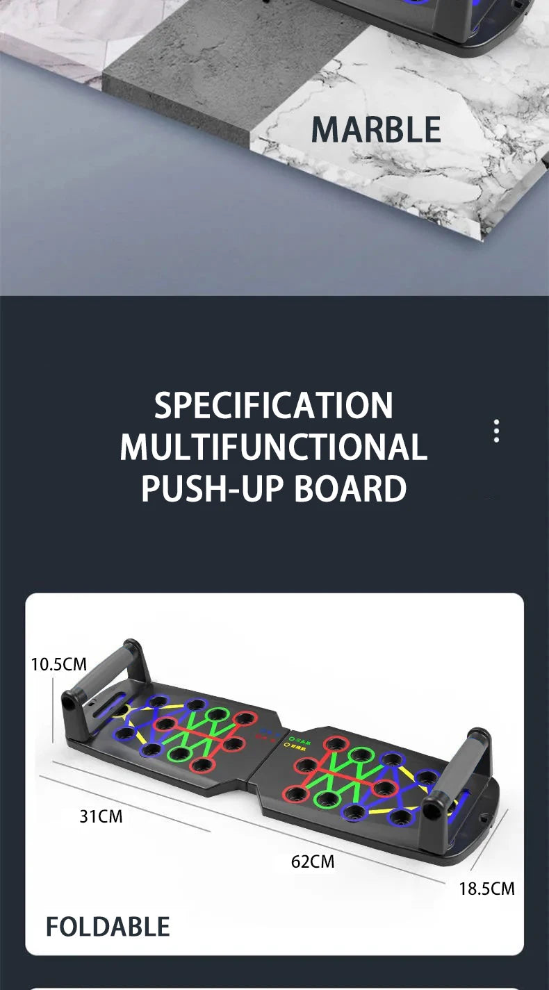 Push-up Board Multifuncional Plegable – Entrenamiento de Pecho, Brazos y Espalda