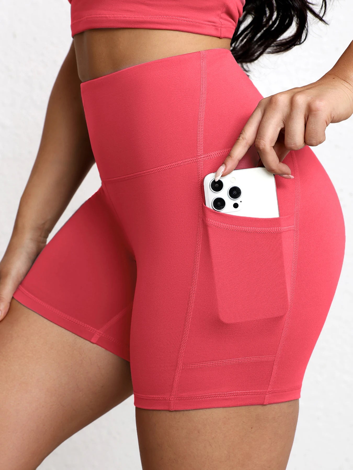 Shorts de Yoga con Bolsillos Mujer – Cintura Alta y Efecto Levantamiento